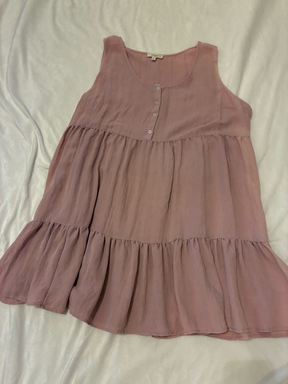 Sleeveless Tiered Summer Dress - Dusty Rose Pink